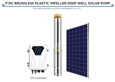 5,5m3/h High Flow 750w aurinko-DC Power Deep Well -vesipumppu kasteluun